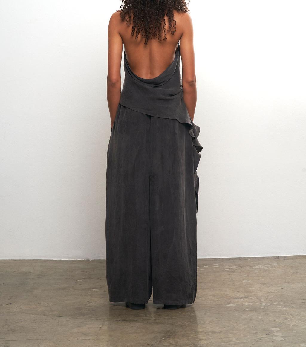 Draped Top + Wide Leg Pants Set