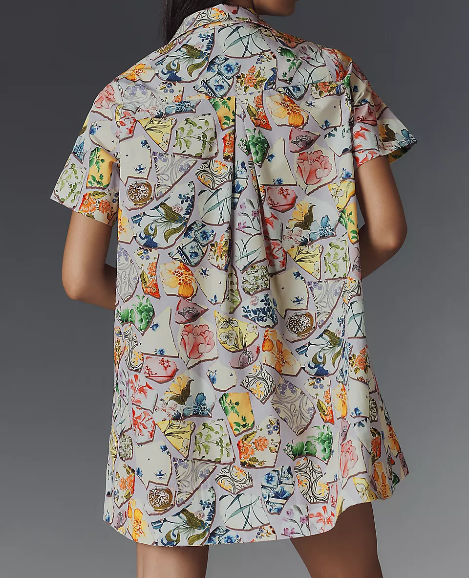 Mini shirt print dress