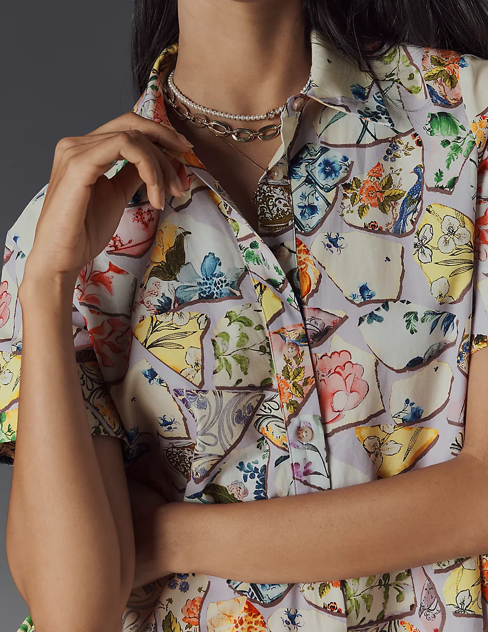 Mini shirt print dress