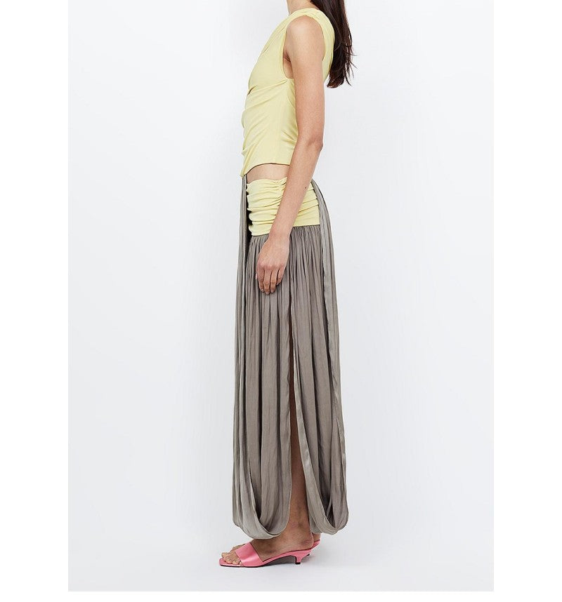 Asymmetric shoulder maxi dress