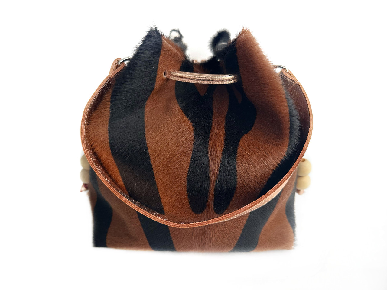 Calf Hair Bucket Bag - Mixed Zebra