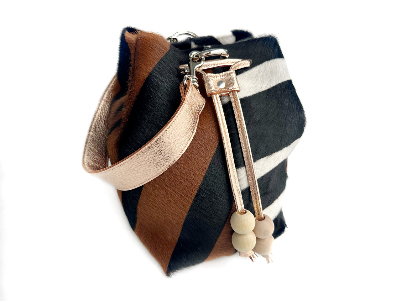 Calf Hair Bucket Bag - Mixed Zebra