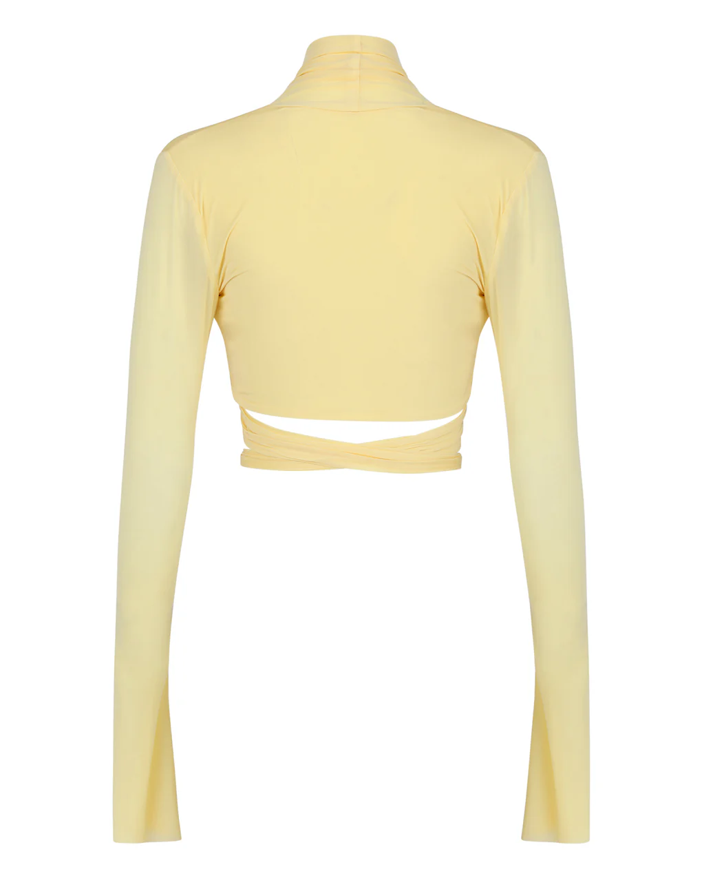 Cropped high-neck wrap top + loose sweatpants set