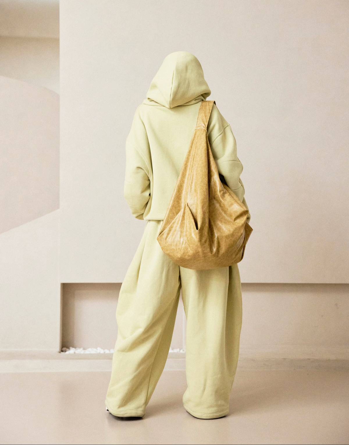 Lemon Yellow Loose Hooded Sweatshirt Set