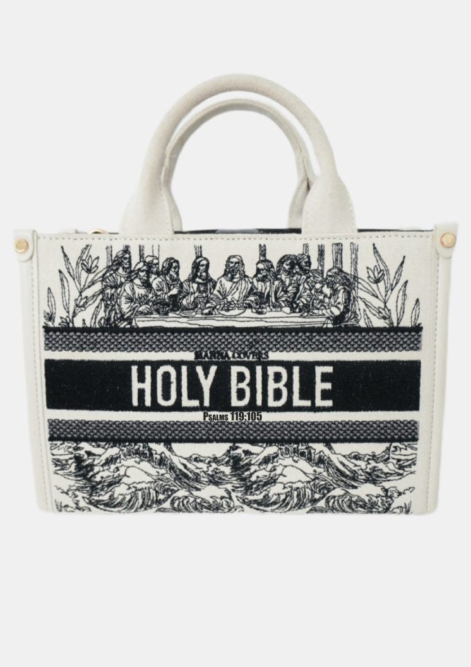 The Last Supper Cream Bible Cover Crossbody Bag