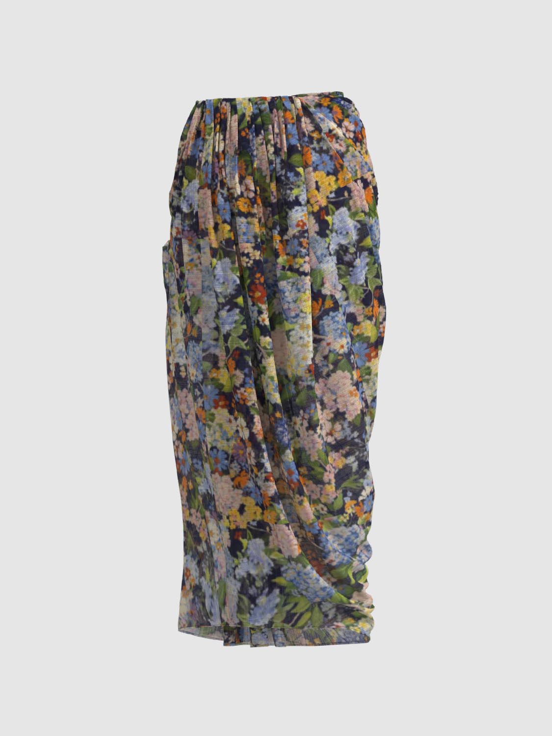 Floral draped skirt