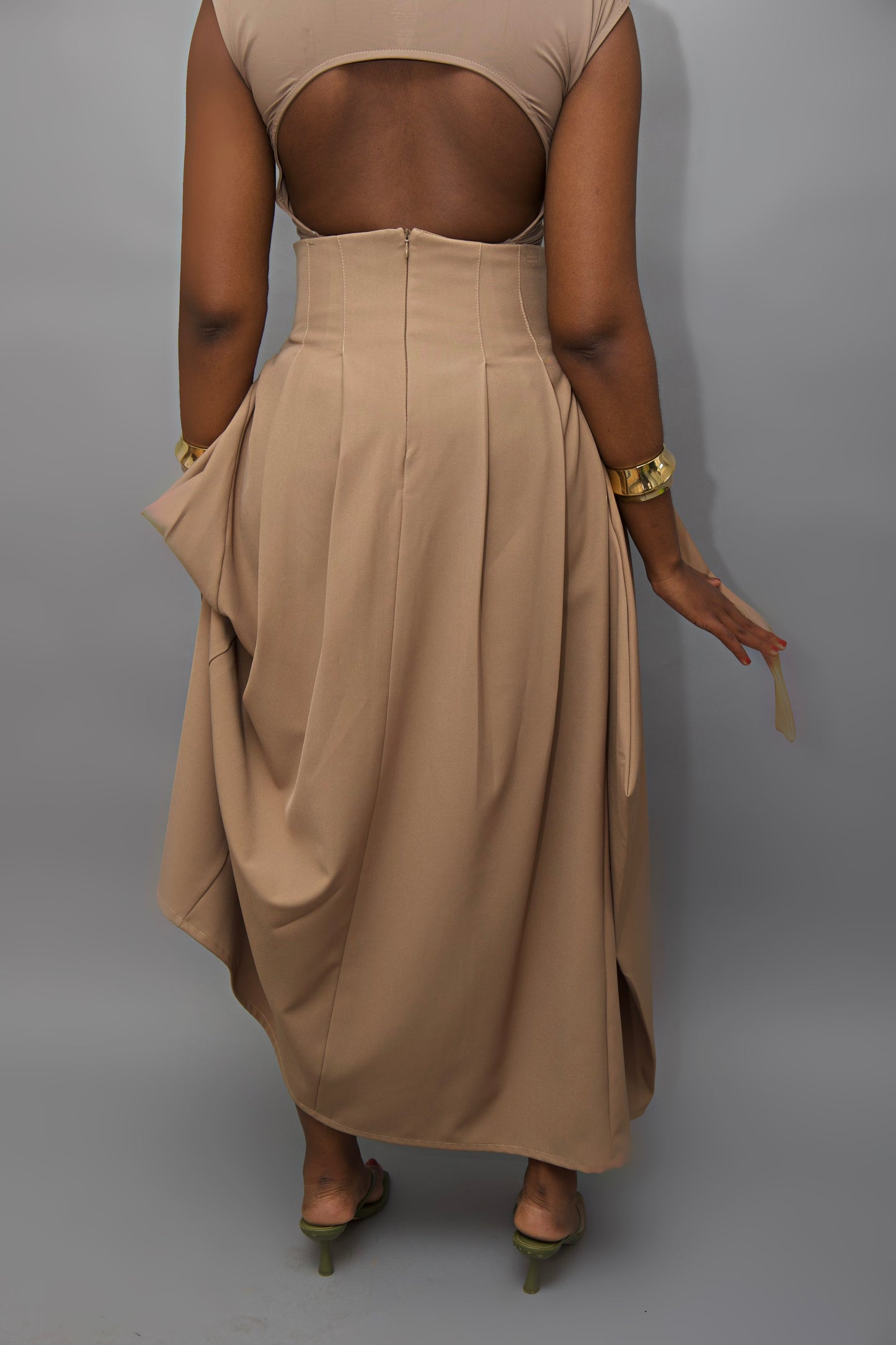 Full-body asymmetrical skirt