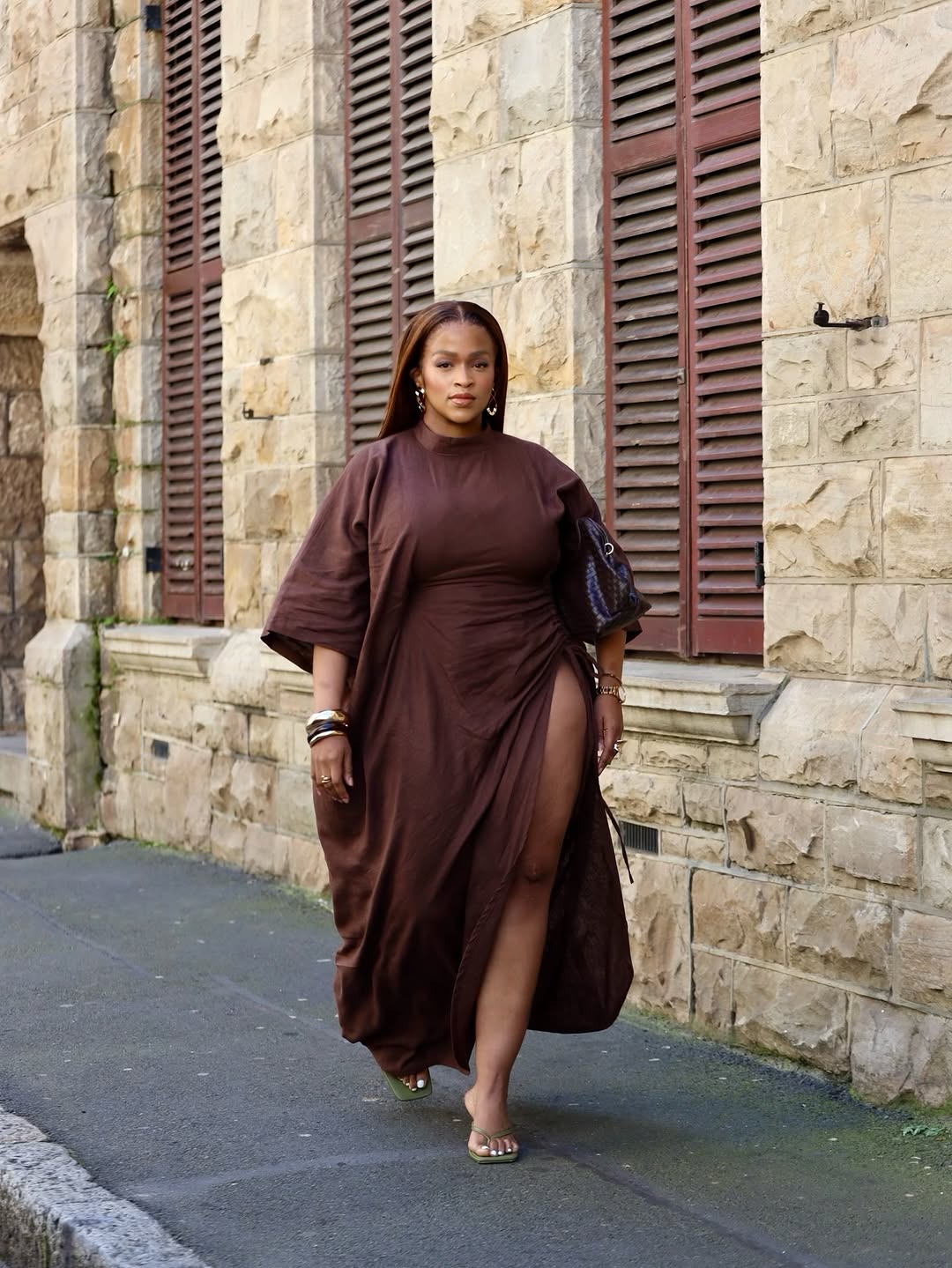 Cotton and linen wide-leg pants and robe set