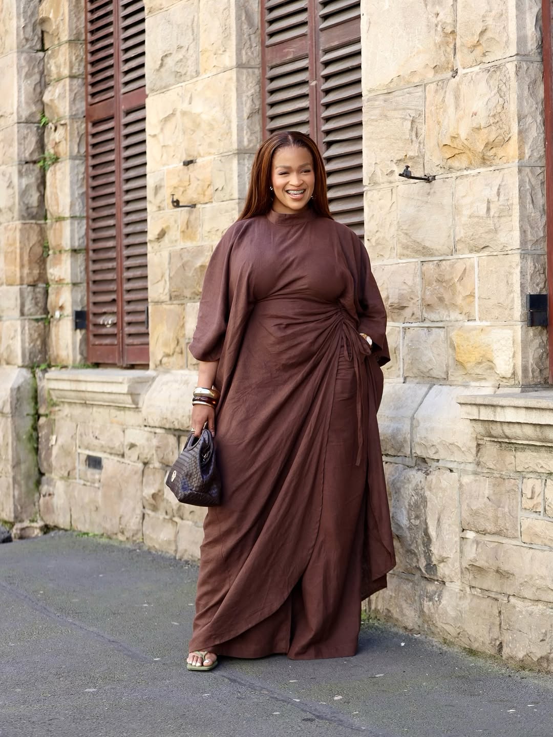Cotton and linen wide-leg pants and robe set