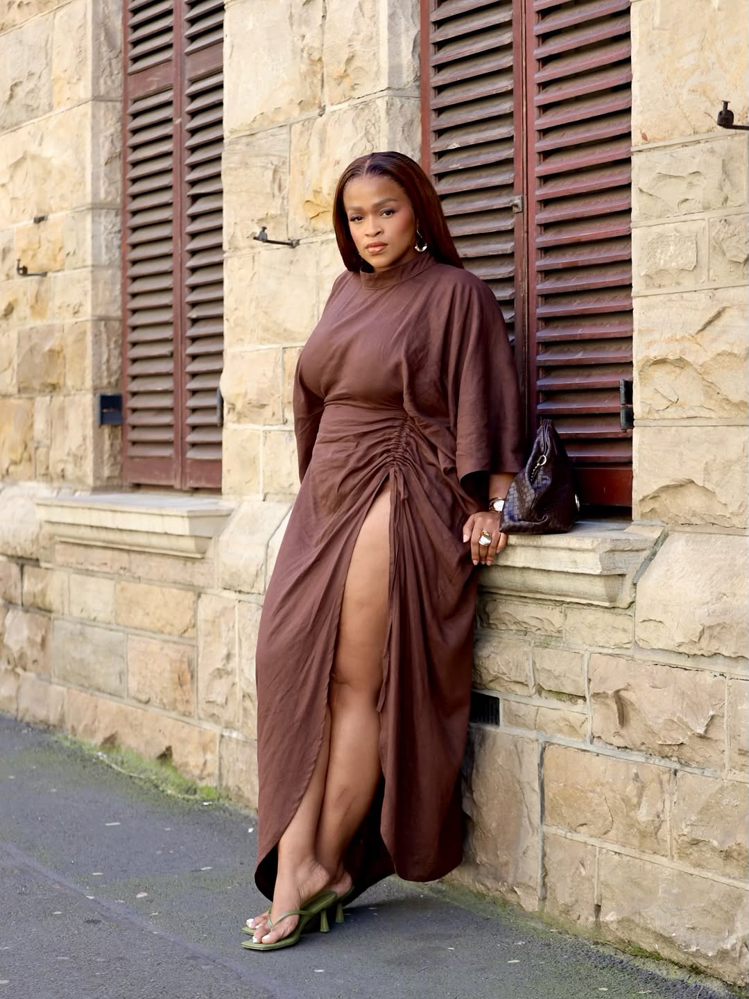 Cotton and linen wide-leg pants and robe set