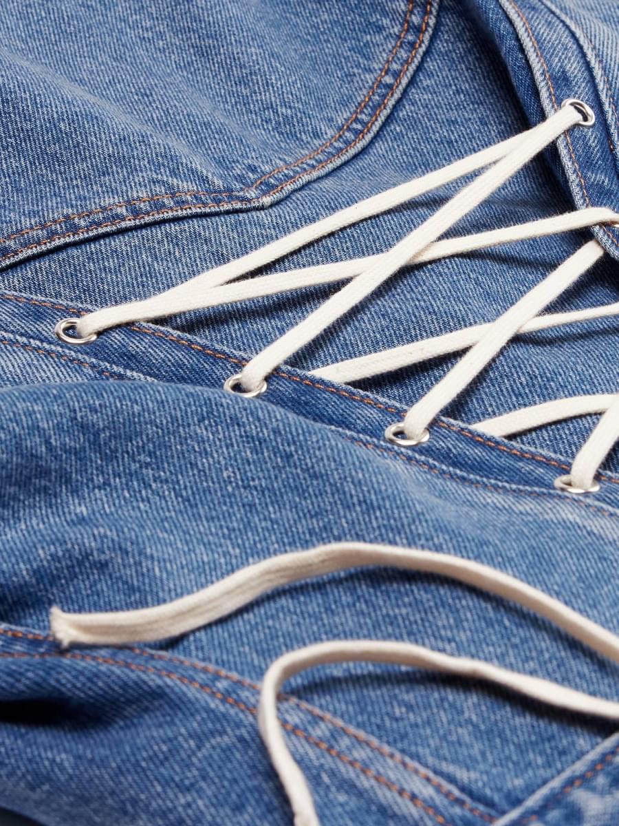 Tie-back denim jacket