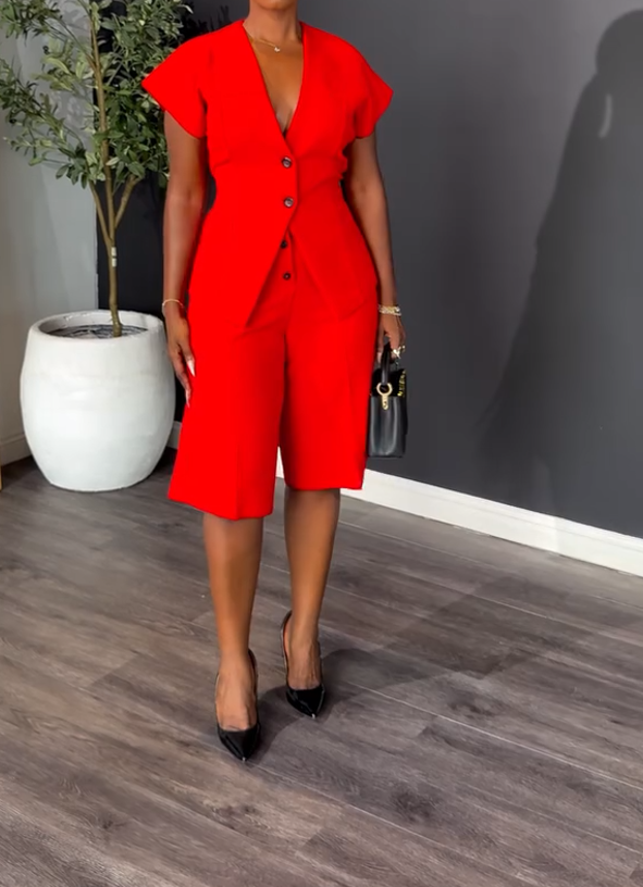 Suit jacket + shorts two-piece suit