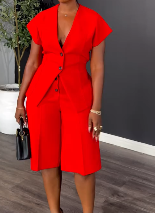 Suit jacket + shorts two-piece suit