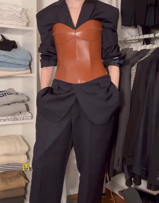 Brown Mocha Leather Corset