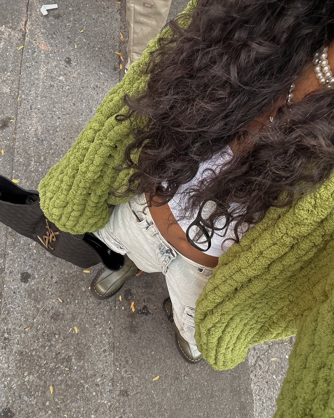 Chunky chenille knit robe