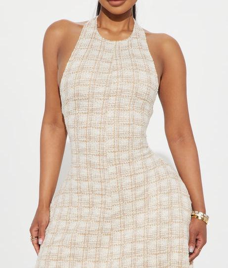 Halter neck backless dress
