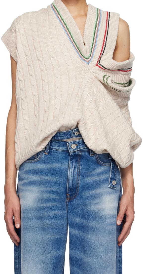 Three-lapel knitted vest