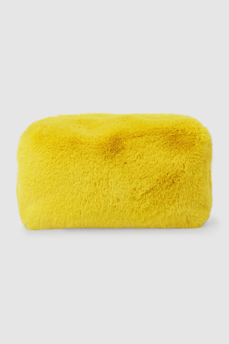 Oversized faux fur clutch
