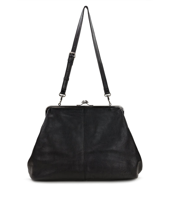 Large Kiss Lock Bag in Rugged Natural Grain Leather