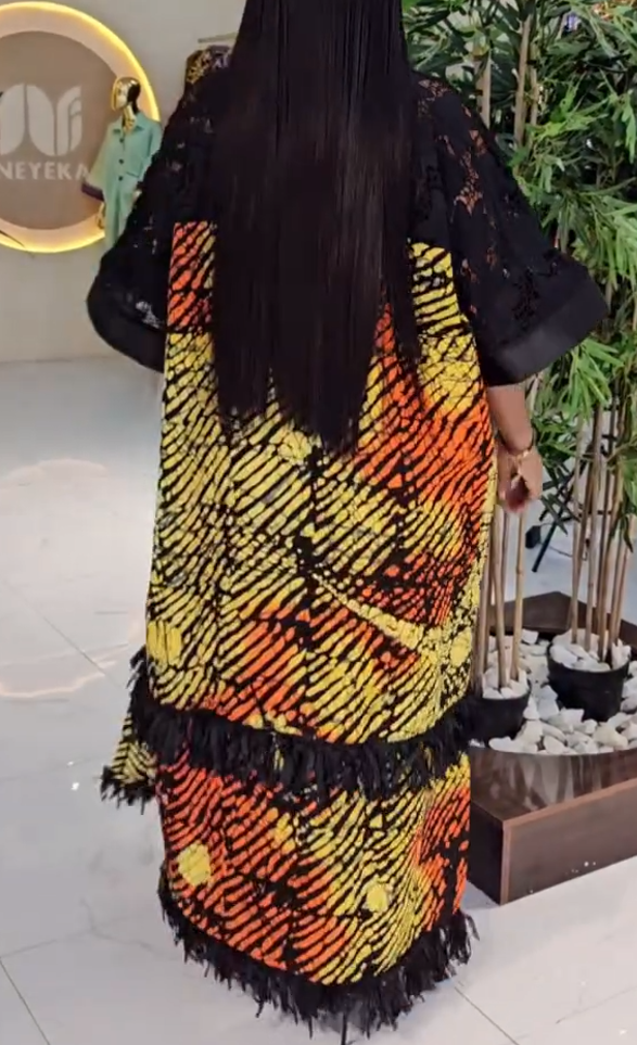Lace tassel patchwork loose dress