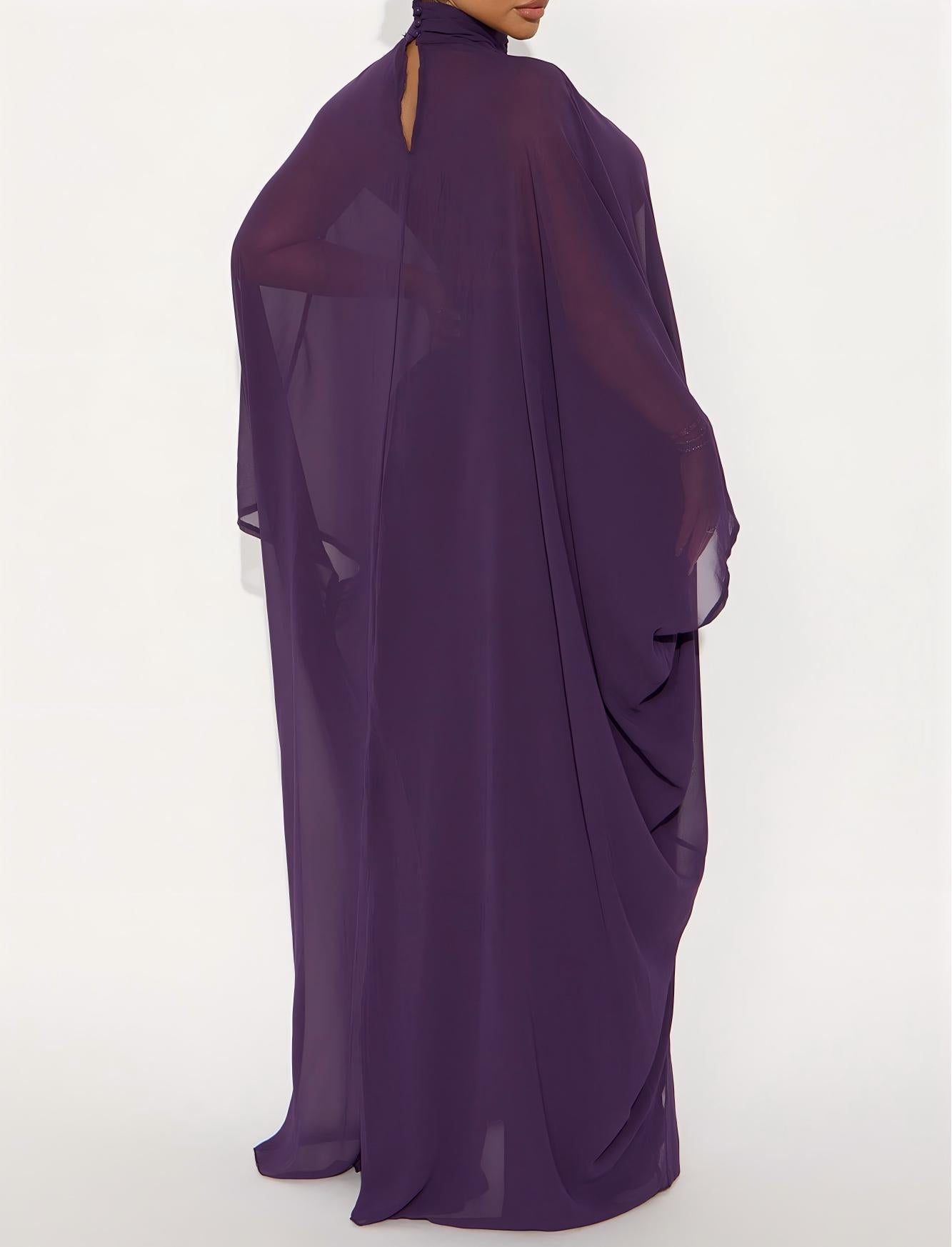 Draped Pant Set - Eggplant