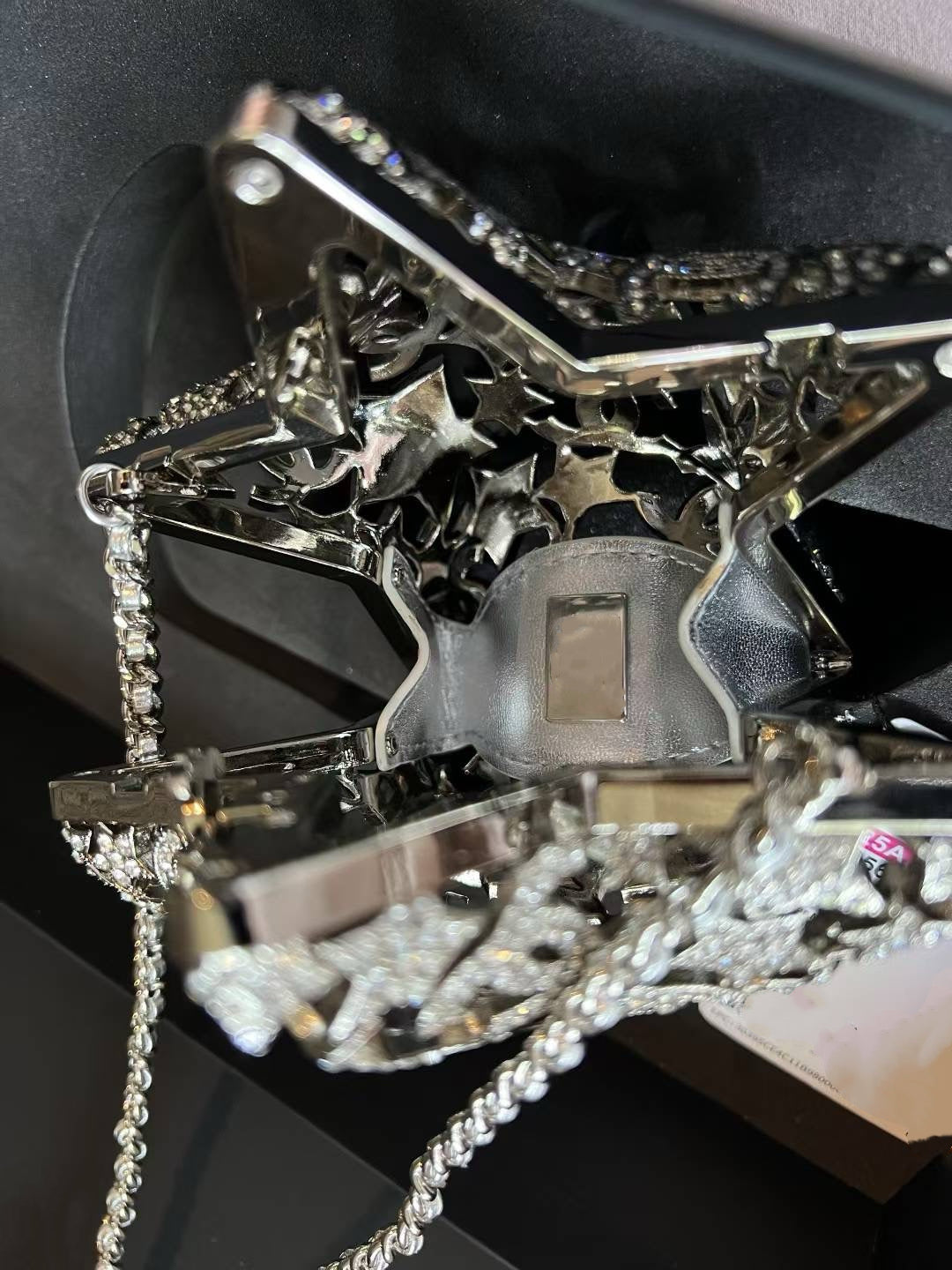 Five-pointed star diamond evening bag mini hollow metal star bag