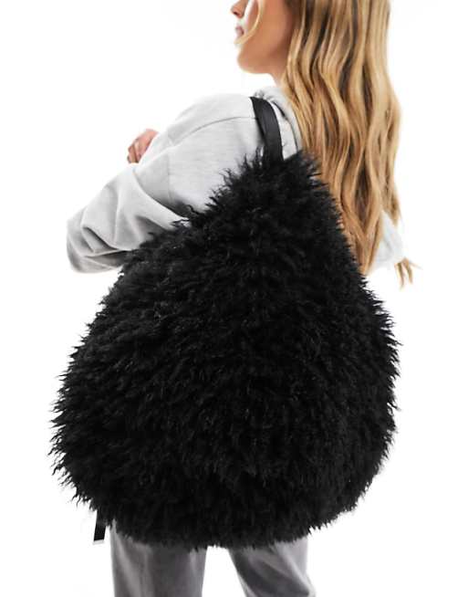 Large faux fur handbag