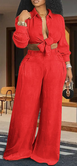 Long sleeve casual wide leg pants suit(Buy two and get free shipping!📣)