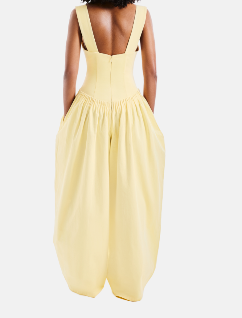 Waist-cinching wide-leg jumpsuit