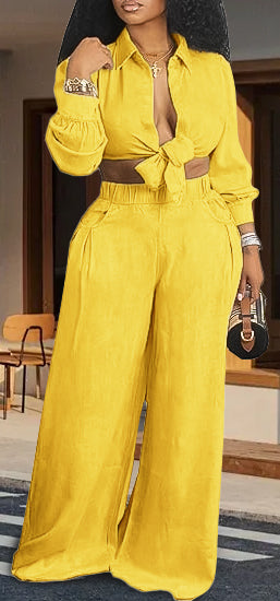 Long sleeve casual wide leg pants suit(Buy two and get free shipping!📣)