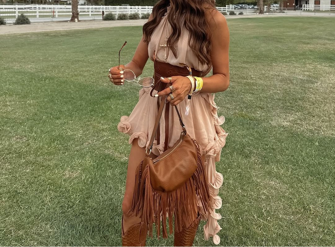 Chiffon Wave Ruffle Halter Neck Irregular A-Line Top + Shorts Set