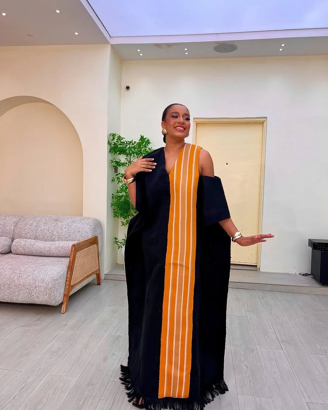 Hand woven Loom Aso Oke Kafta