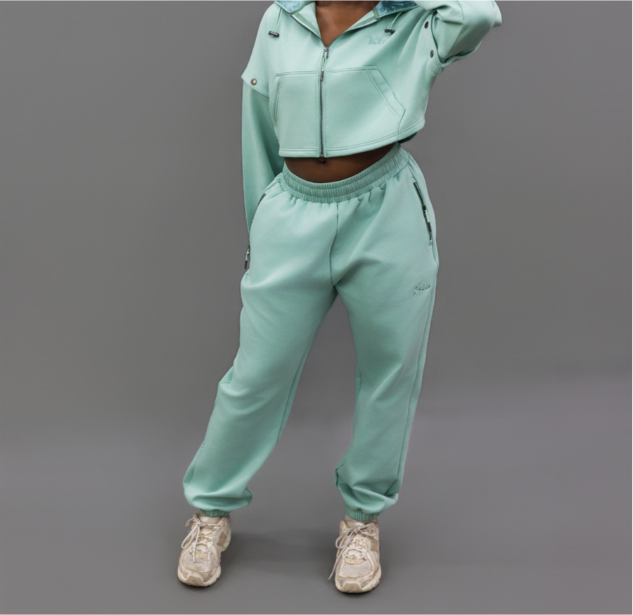 Detachable Lightweight Cropped Zipper Shirt + Sweatpants Set