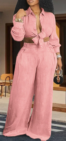 Long sleeve casual wide leg pants suit(Buy two and get free shipping!📣)