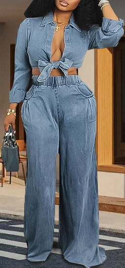 Long sleeve casual wide leg pants suit(Buy two and get free shipping!📣)