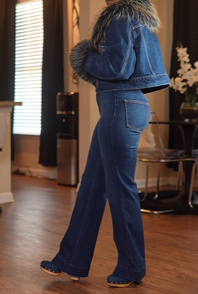 Fab Faux Fur Denim Jacket