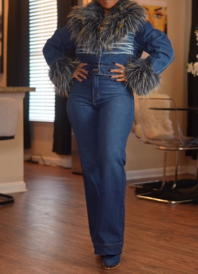 Fab Faux Fur Denim Jacket