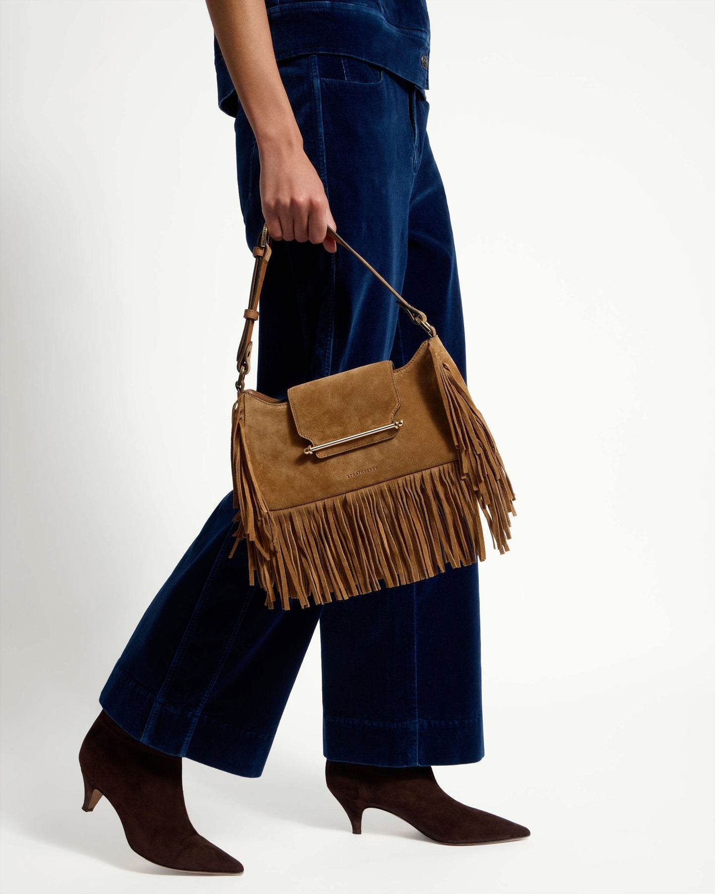 Soft calfskin tassel shoulder bag
