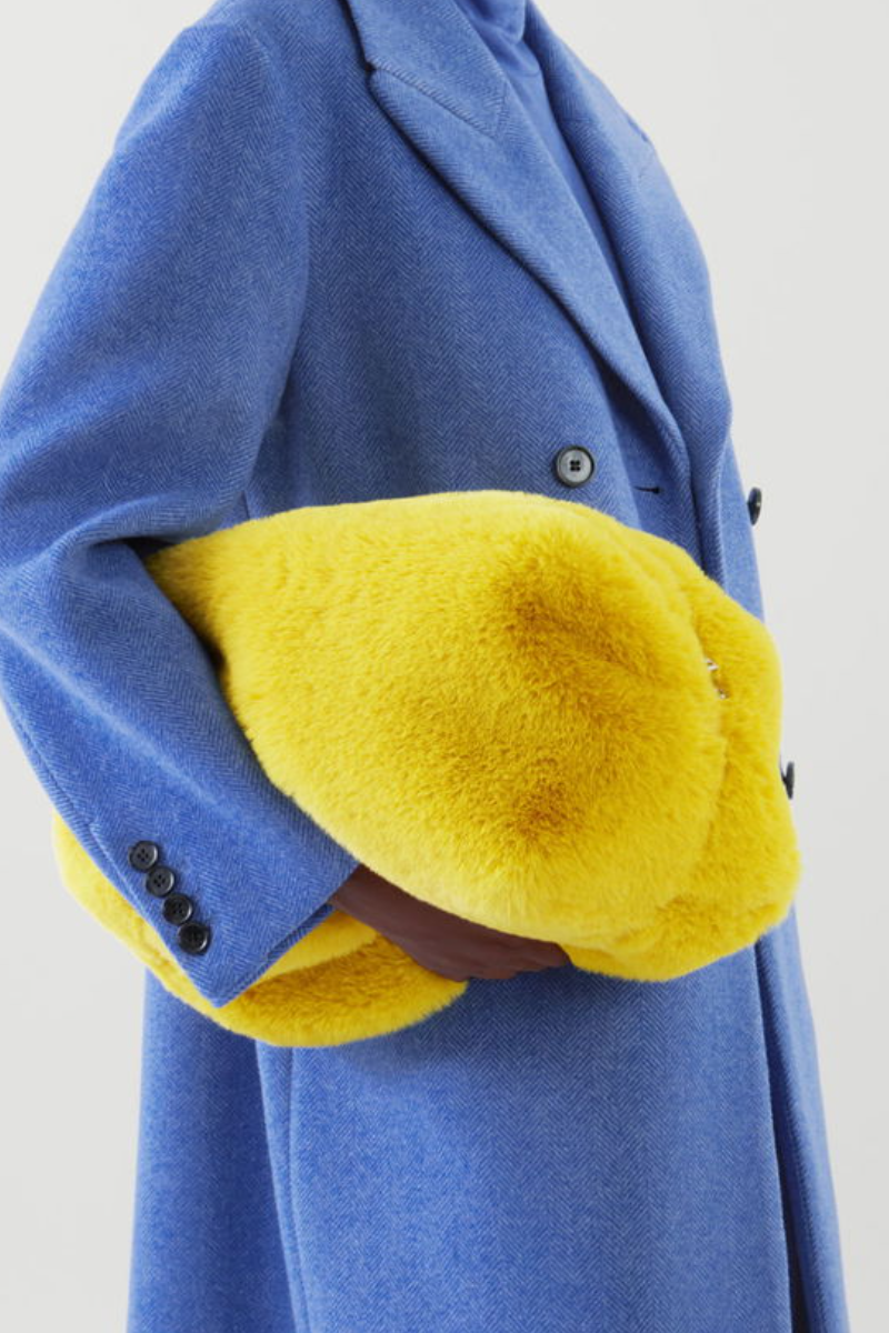 Oversized faux fur clutch