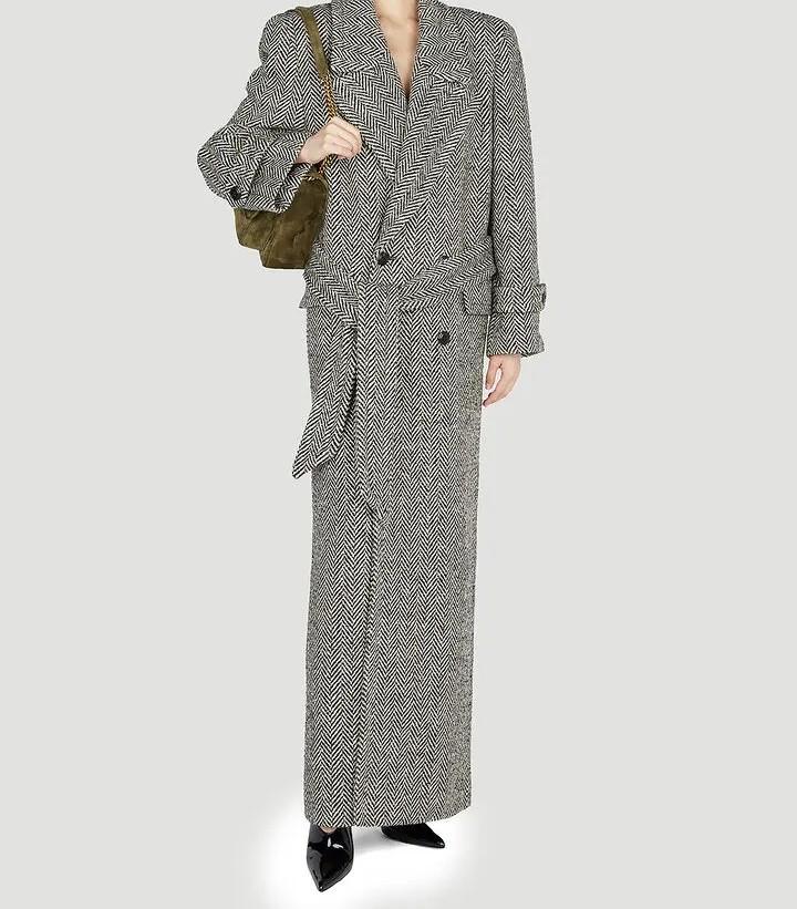 (⏰Last Day Promotion $10 OFF)Oversized Coat in Chevron Wool