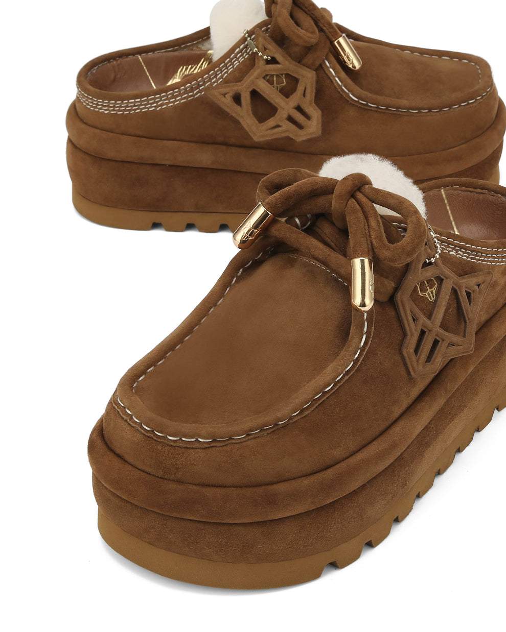 Shallow casual thick-soled plus velvet loafers