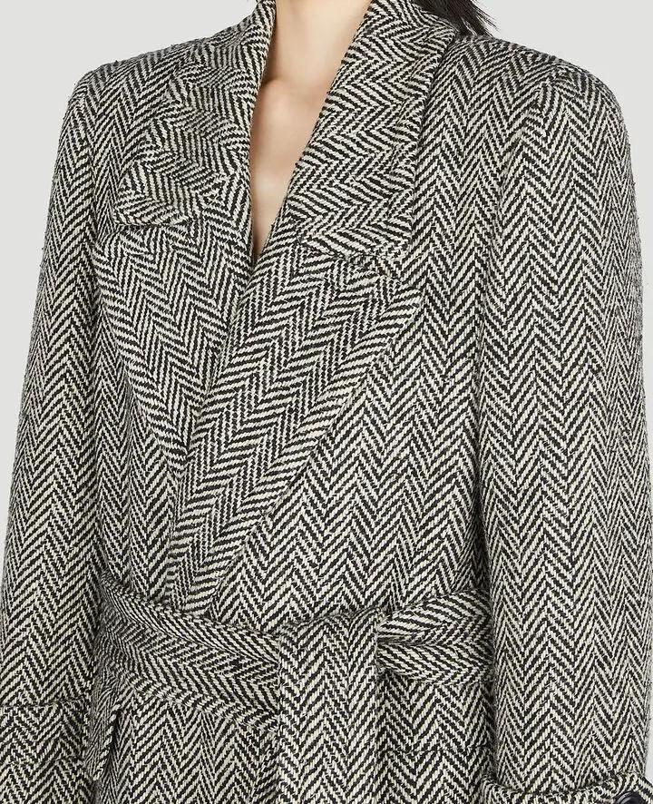 (⏰Last Day Promotion $10 OFF)Oversized Coat in Chevron Wool