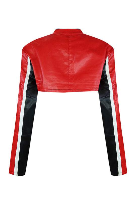 Faux leather high waist jacket