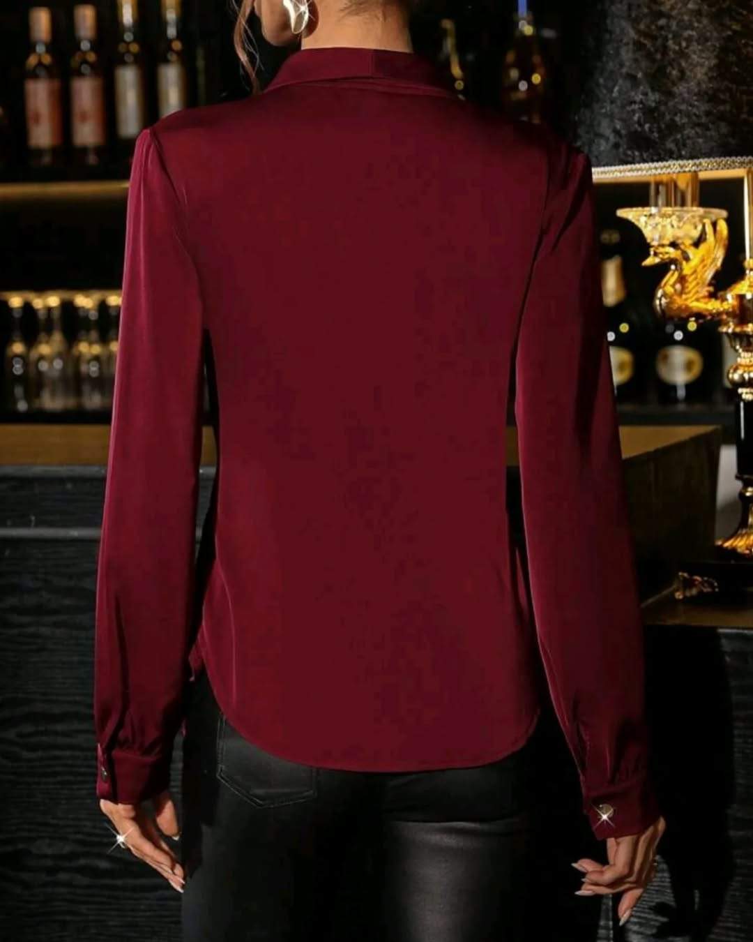 Tunic tie long sleeve shirt