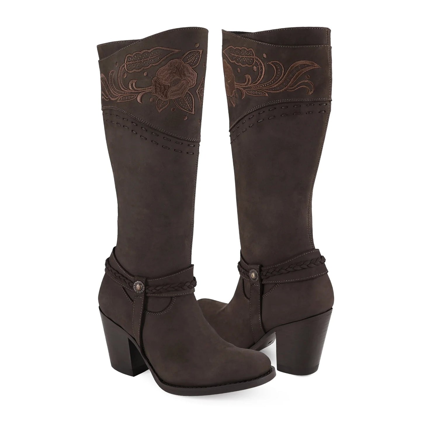 Women's Embroidered Leather Cowboy Boots