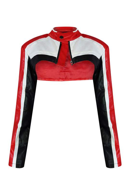 Faux leather high waist jacket