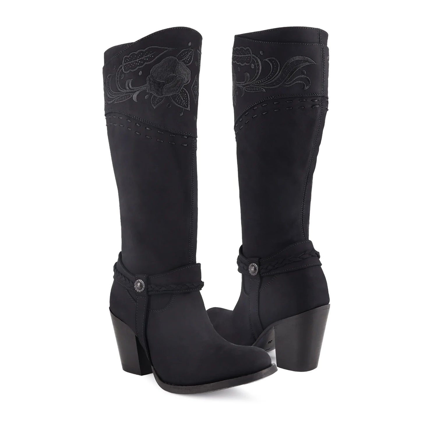 Women's Embroidered Leather Cowboy Boots