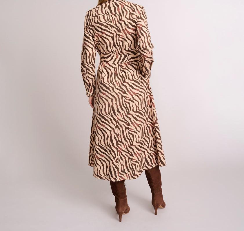 Animal print shirt dress