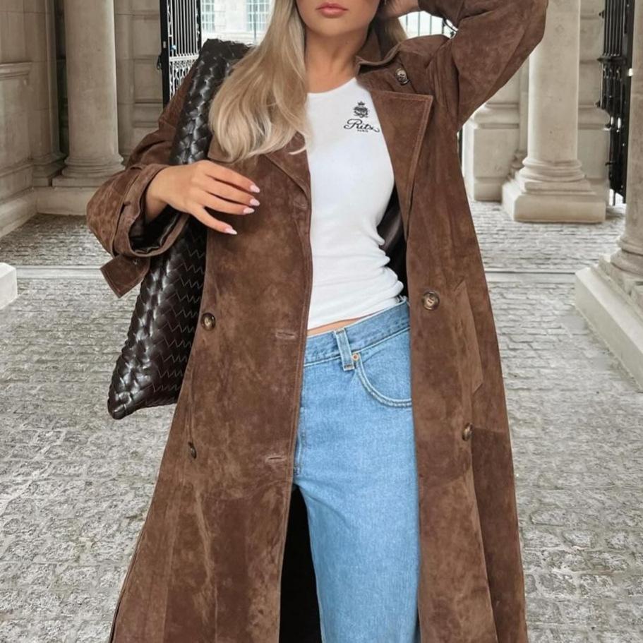 Belted waisted extra long coat