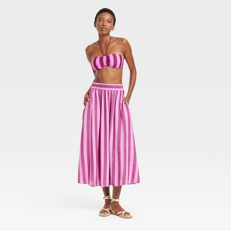 Linen midi picnic skirt